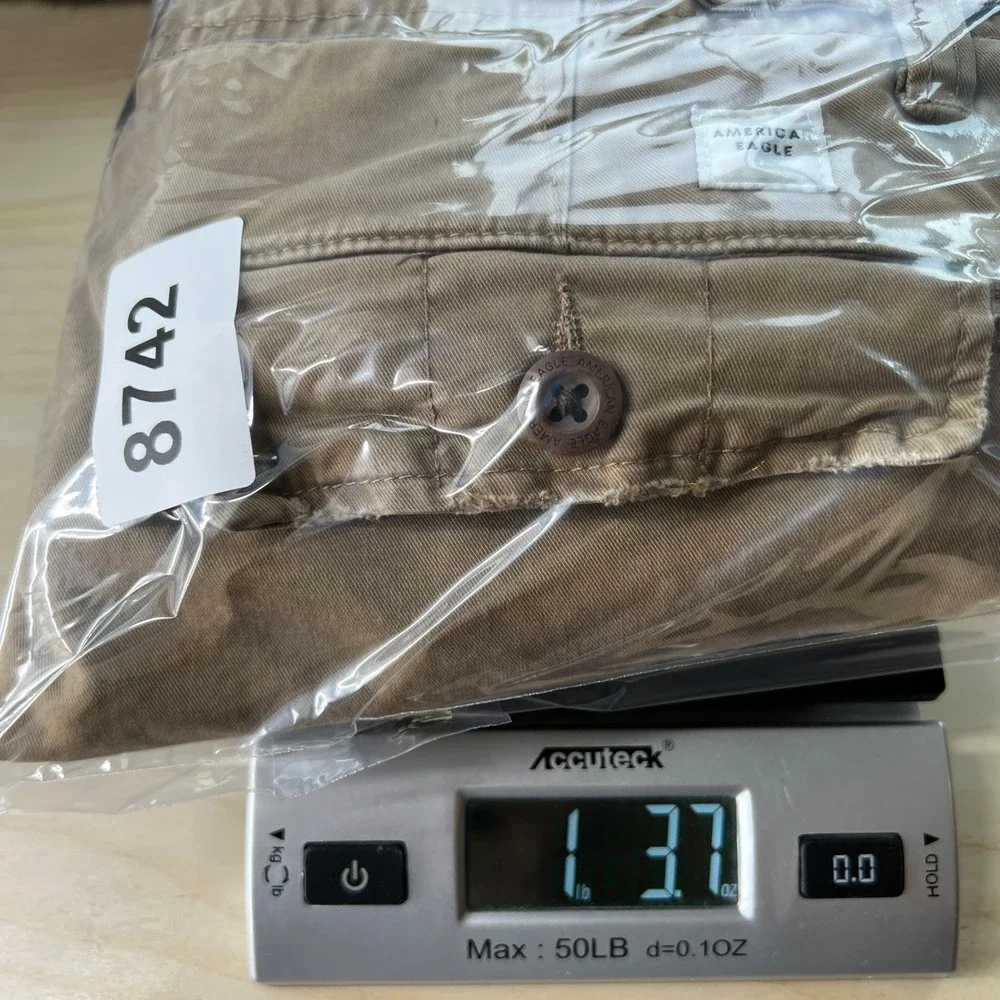 Y2K American Eagle Classic Cargo Shorts Mens 30 Khaki Brown Flex Cotton Blend